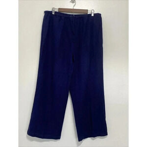 Valerie Stevens Linen‎ Pants Women Size XL Blue Rayon Blend Pull On Pants
